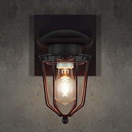 Retro kované nástenné svietidlá Jednohlavé starožitné nástenné svietidlo Pripomínané svietidlo Loft American Iron Vintage Small Cages Nástenná lampa