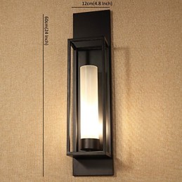 Nástenné svietidlá Nástenné svietniky Rustikálny domček Kovová jedáleň Spálňa Čitáreň Kov+sklo