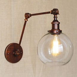 Nástenné svietniky Swing Lights Nástenné svietidlá na čítanie Krištáľové mini štýlové rustikálne Lodge Metal