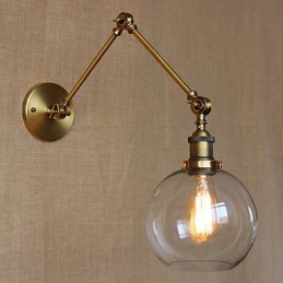 Nástenné svietniky Swing Lights Nástenné svietidlá na čítanie Krištáľové mini štýlové rustikálne Lodge Metal