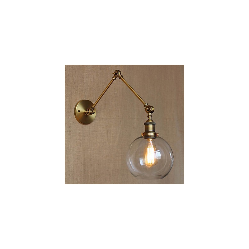 Nástenné svietniky Swing Lights Nástenné svietidlá na čítanie Krištáľové mini štýlové rustikálne Lodge Metal