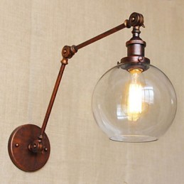 Nástenné svietniky Swing Lights Nástenné svietidlá na čítanie Krištáľové mini štýlové rustikálne Lodge Metal