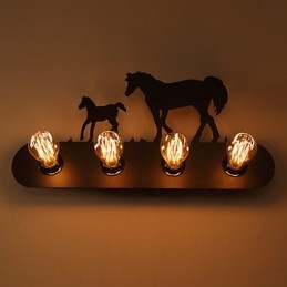 American Village Pastoral LOFT Style Spálne ulička Iron Retro Divoký kôň nástenné lampy Doprava zdarma