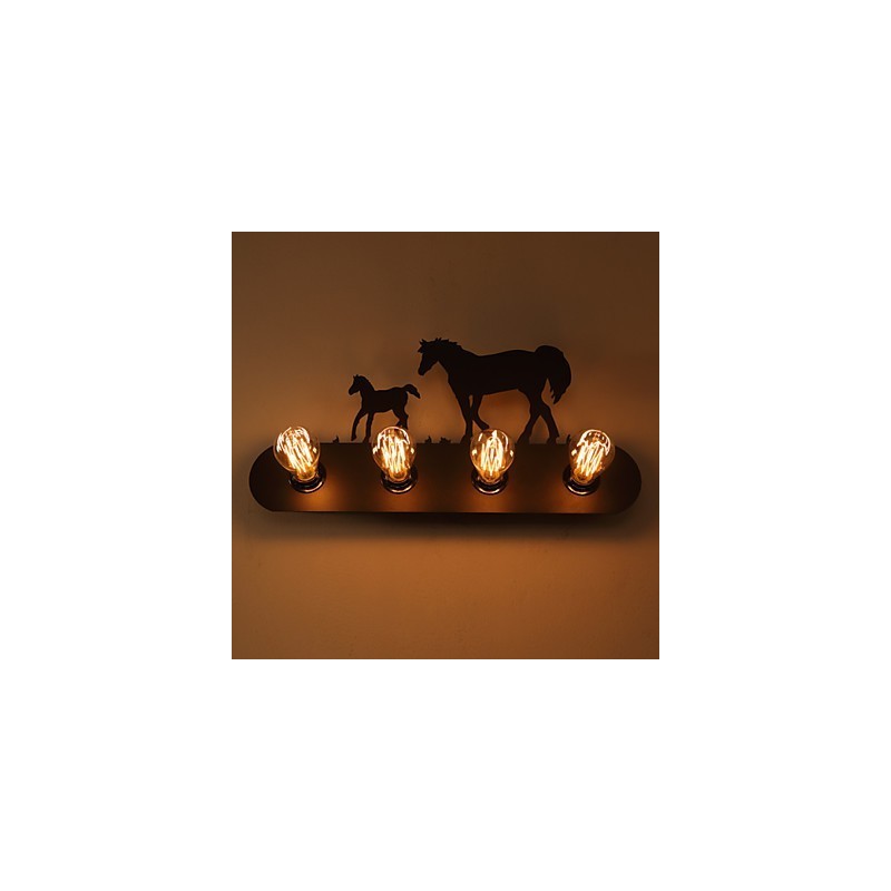 American Village Pastoral LOFT Style Spálne ulička Iron Retro Divoký kôň nástenné lampy Doprava zdarma