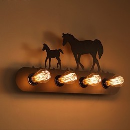 American Village Pastoral LOFT Style Spálne ulička Iron Retro Divoký kôň nástenné lampy Doprava zdarma