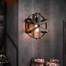 Nové okrúhle nástenné nástenné svietidlo v industriálnom štýle v štýle Vintage Loft Vstupná chodba Spálňová nástenná lampa