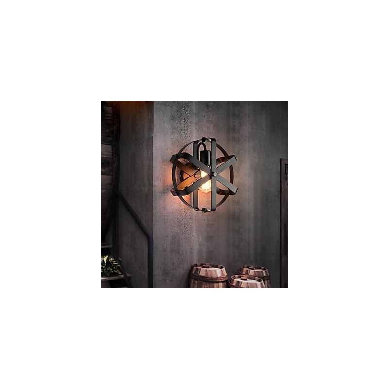 Nové okrúhle nástenné nástenné svietidlo v industriálnom štýle v štýle Vintage Loft Vstupná chodba Spálňová nástenná lampa