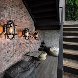 Nové okrúhle nástenné nástenné svietidlo v industriálnom štýle v štýle Vintage Loft Vstupná chodba Spálňová nástenná lampa