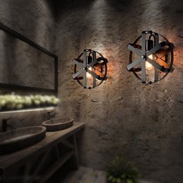 Nové okrúhle nástenné nástenné svietidlo v industriálnom štýle v štýle Vintage Loft Vstupná chodba Spálňová nástenná lampa