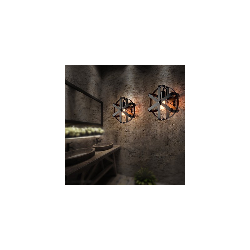 Nové okrúhle nástenné nástenné svietidlo v industriálnom štýle v štýle Vintage Loft Vstupná chodba Spálňová nástenná lampa