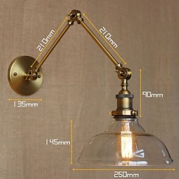Dizajnová lampa v štýle LOFT Moderná sklenená bronzová kaviarenská dekoratívna nástenná lampa