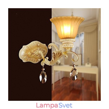 Typ Európa Obnova starých spôsobov tepaného železa Spálňa z krištáľového skla Nástenná lampa Svetlo Typ Európa Obnova starých spôsobov tepaného železa Spálňa z krištáľového skla Nástenná lampa Svetlo