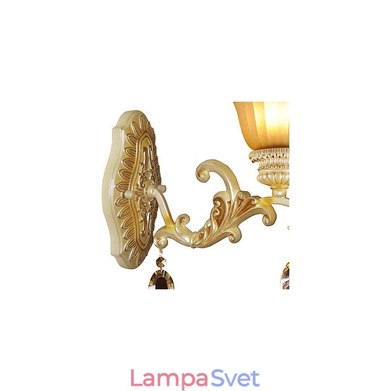 Typ Európa Obnova starých spôsobov tepaného železa Spálňa z krištáľového skla Nástenná lampa Svetlo
