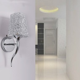 Strieborná nočná lampa na čítanie Nástenné lampy Inštalatérska pasca na pozadí zrkadlové svetlo
