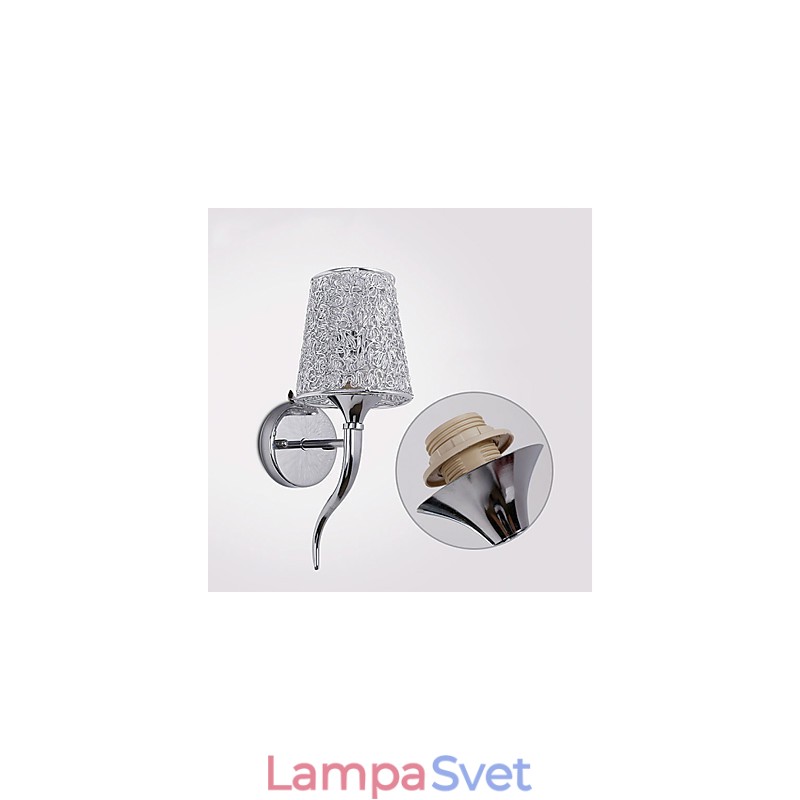 Strieborná nočná lampa na čítanie Nástenné lampy Inštalatérska pasca na pozadí zrkadlové svetlo