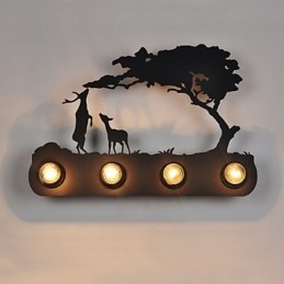 4 svetlá American Village Pastoral LOFT Style Spálne Aisle Iron Retro Nástenné lampy