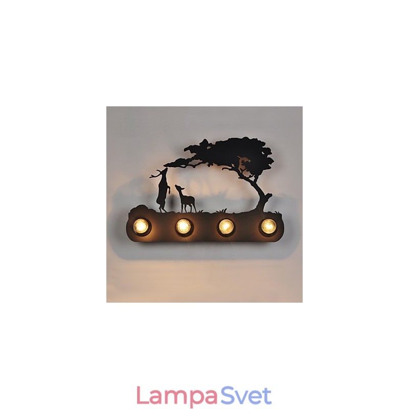 4 svetlá American Village Pastoral LOFT Style Spálne Aisle Iron Retro Nástenné lampy