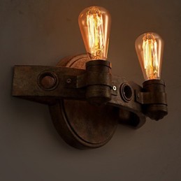 American Creative Restoring Ancient Ways Kované železné mačety v nástennej lampe