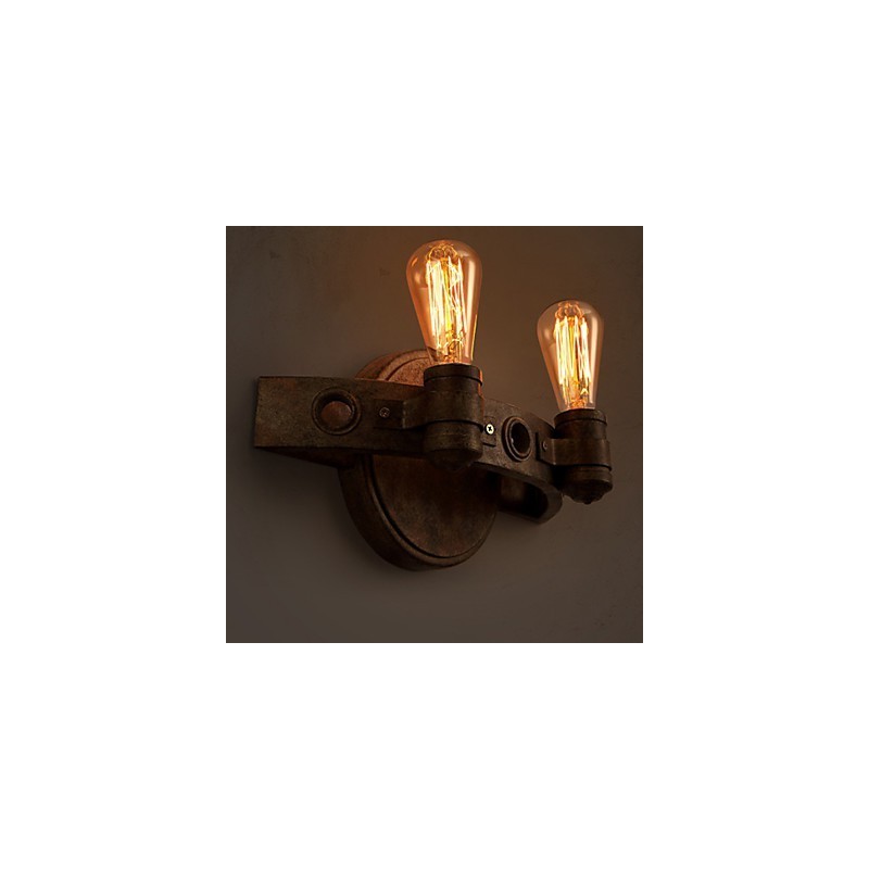 American Creative Restoring Ancient Ways Kované železné mačety v nástennej lampe