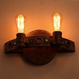 American Creative Restoring Ancient Ways Kované železné mačety v nástennej lampe