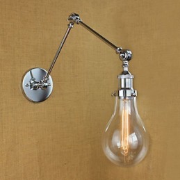 Teleskopická retro nástenná lampa z chrómového skla