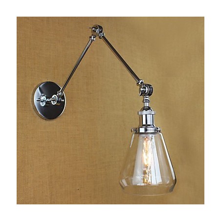 Teleskopická retro nástenná lampa z chrómového skla Teleskopická retro nástenná lampa z chrómového skla