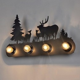 4 svetlá American Village Pastoral LOFT Style Spálne Aisle Iron Retro Nástenné lampy