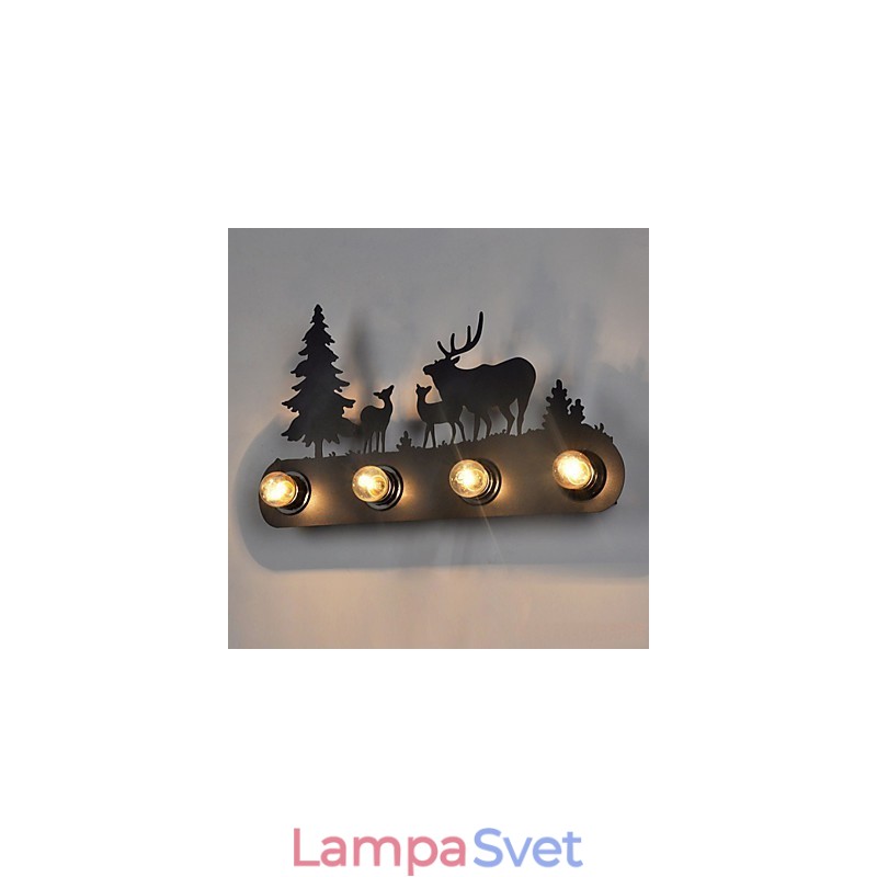 4 svetlá American Village Pastoral LOFT Style Spálne Aisle Iron Retro Nástenné lampy