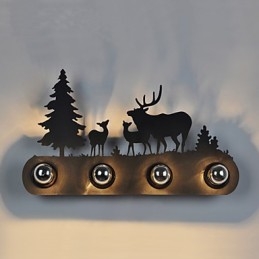 4 svetlá American Village Pastoral LOFT Style Spálne Aisle Iron Retro Nástenné lampy
