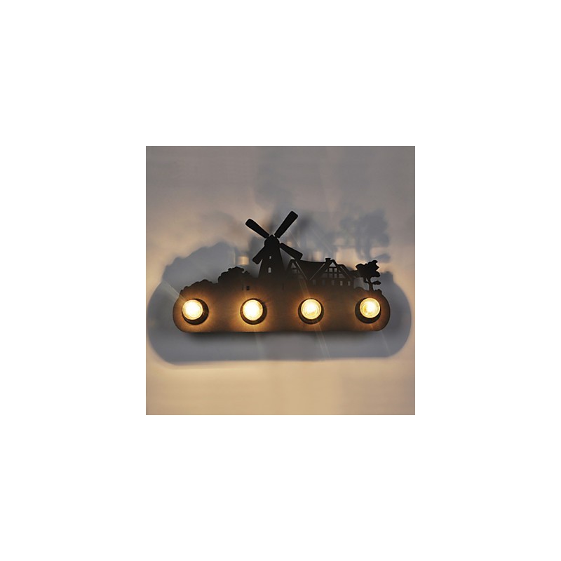 4 svetlá American Village Pastoral LOFT Style Spálne Aisle Iron Retro Nástenné lampy