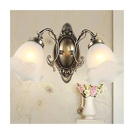 Retro sklenená jednoduchá európska moderná elegancia nástenná lampa z tepaného železa Retro sklenená jednoduchá európska moderná elegancia nástenná lampa z tepaného železa