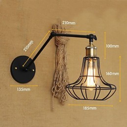 Nástenné svietniky Swing Lights Nástenné svietidlá na čítanie Mini štýl Rustic Lodge Metal