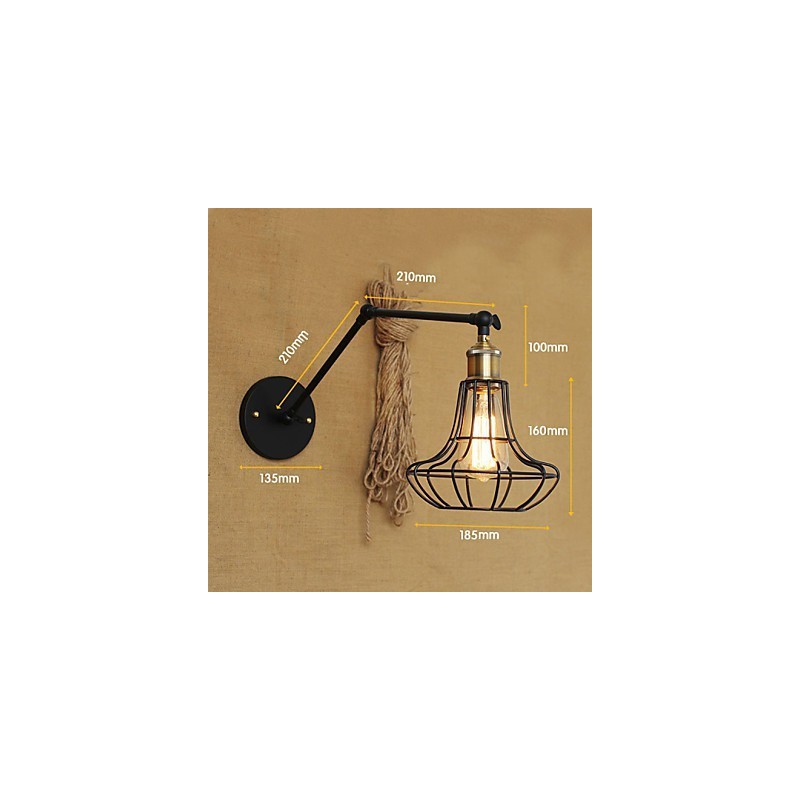 Nástenné svietniky Swing Lights Nástenné svietidlá na čítanie Mini štýl Rustic Lodge Metal