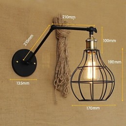 Nástenné svietniky Swing Lights Nástenné svietidlá na čítanie Mini štýl Rustic Lodge Metal