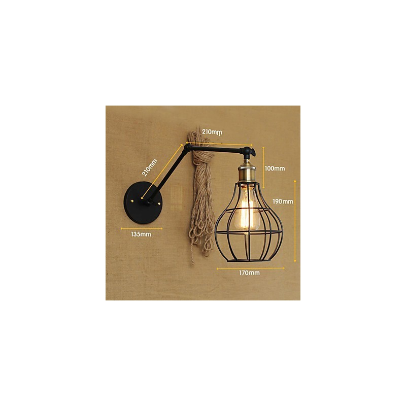Nástenné svietniky Swing Lights Nástenné svietidlá na čítanie Mini štýl Rustic Lodge Metal