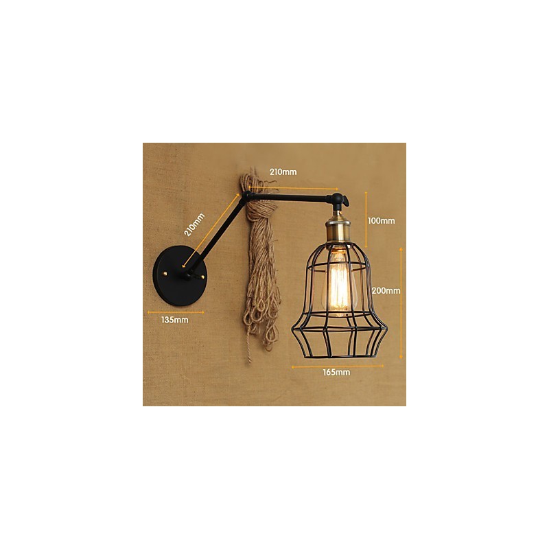 Nástenné svietniky Swing Lights Nástenné svietidlá na čítanie Mini štýl Rustic Lodge Metal