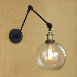 Dlhé rameno sklenenej steny Železná Priemyselná Kreatívna Teleskopická Spálňa Retro Nostalgická reštaurácia Skladacia ulička