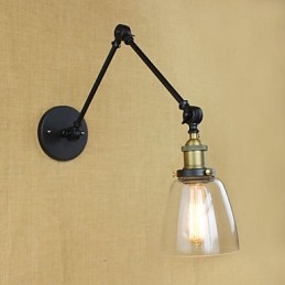 Dlhé rameno sklenenej steny Železná Priemyselná Kreatívna Teleskopická Spálňa Retro Nostalgická reštaurácia Skladacia ulička