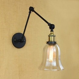 Dlhé rameno sklenenej steny Železná Priemyselná Kreatívna Teleskopická Spálňa Retro Nostalgická reštaurácia Skladacia ulička