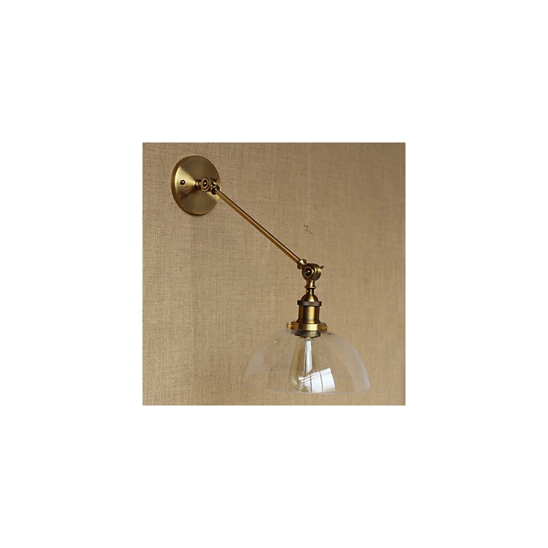 Nástenná retro kreatívna americká vidiecka spálňová lampa v štýle Iron Glass Bronz Moss Arm