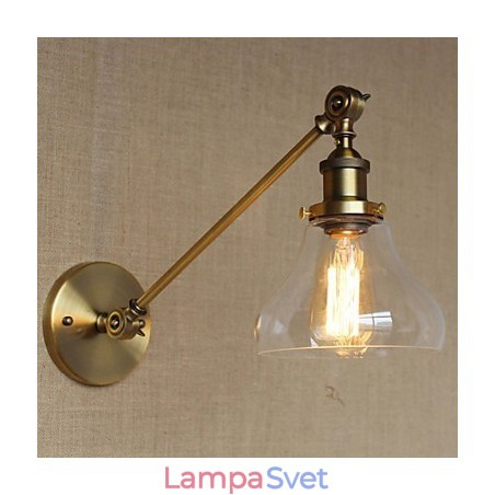 Nástenná retro kreatívna americká vidiecka spálňová lampa v štýle železného skla a bronzu s ramenom Nástenná retro kreatívna americká vidiecka spálňová lampa v štýle železného skla a bronzu s ramenom