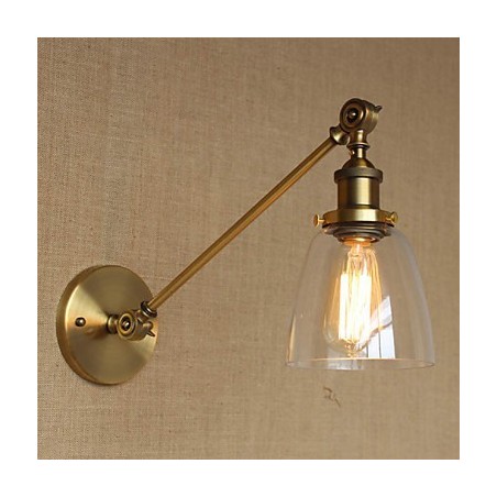 Nástenná retro kreatívna americká vidiecka spálňová lampa v štýle Iron Glass Bronz Moss Arm Nástenná retro kreatívna americká vidiecka spálňová lampa v štýle Iron Glass Bronz Moss Arm
