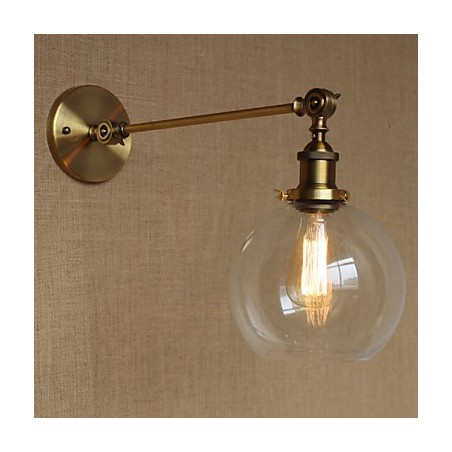 Nástenná retro kreatívna americká vidiecka spálňová lampa v štýle Iron Glass Bronz Moss Arm Nástenná retro kreatívna americká vidiecka spálňová lampa v štýle Iron Glass Bronz Moss Arm