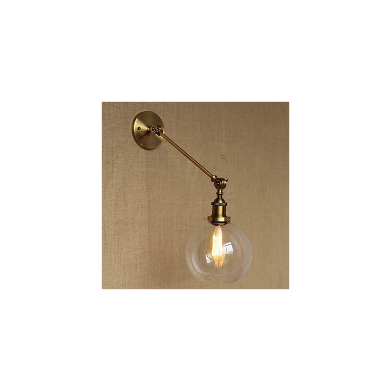 Nástenná retro kreatívna americká vidiecka spálňová lampa v štýle Iron Glass Bronz Moss Arm