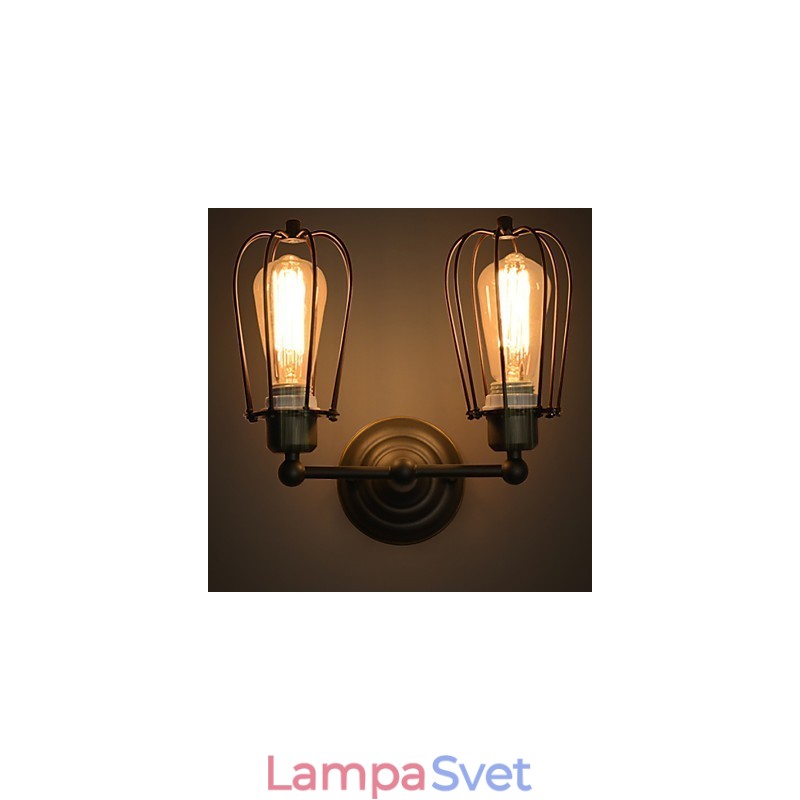 Loft American Country Iron Art Starožitná nástenná lampa Priemyselné svetlá