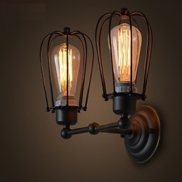 Loft American Country Iron Art Starožitná nástenná lampa Priemyselné svetlá
