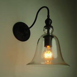 Vintage nástenná lampa One Light Steel and Glass