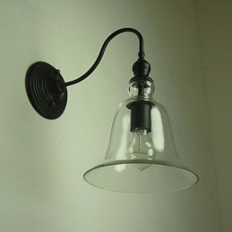 Vintage nástenná lampa One Light Steel and Glass