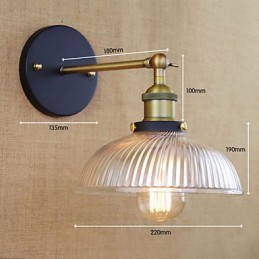 Americká country retro kreatívna obľúbená dekoratívna sklenená nástenná lampa