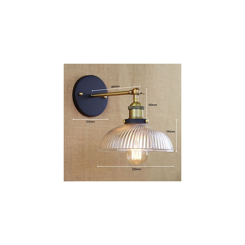 Americká country retro kreatívna obľúbená dekoratívna sklenená nástenná lampa
